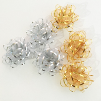 BOW GOLD/SILVER SATIN 72PCS
