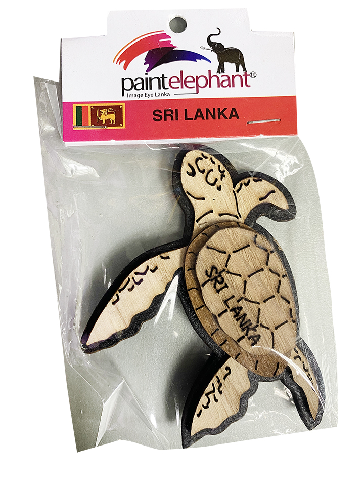MAGNET WOOD CUT TURTLE NATURAL