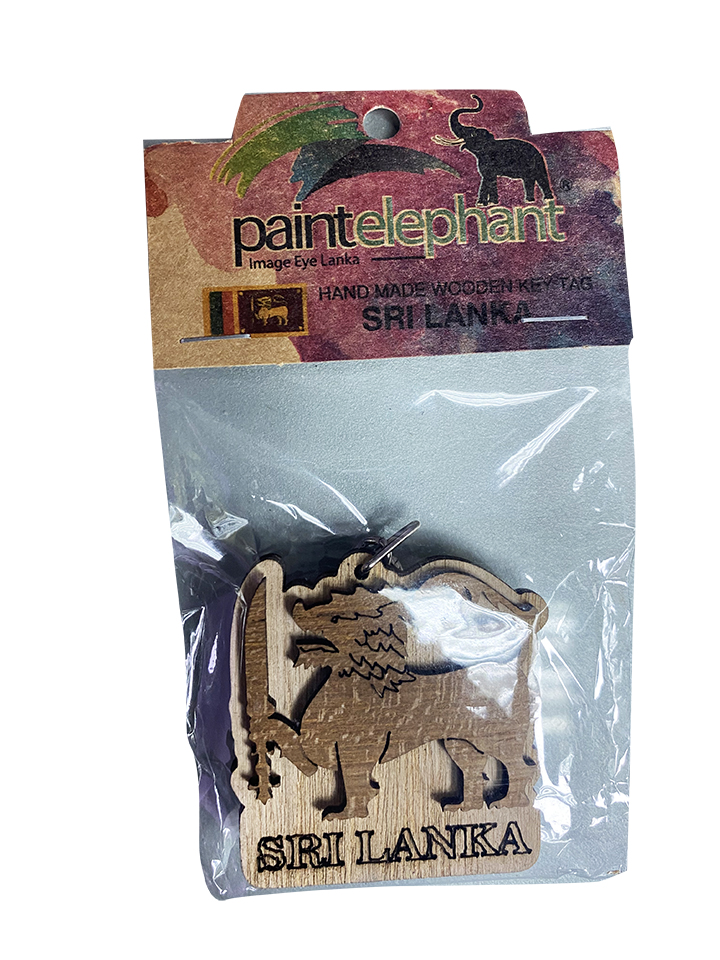 KEY TAG WOOD FLAG SRI LANKA