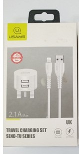 TRAVEL ADAPTER USAMS 3PIN 2.1 IPHONE